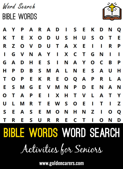 Here is a bible-themed word search