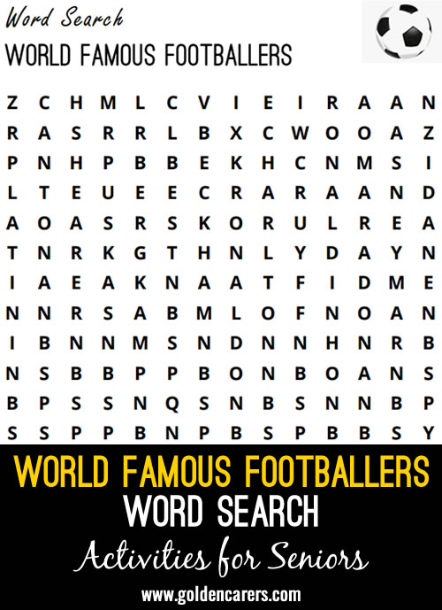 Here is a world-famous footballers word search to enjoy!