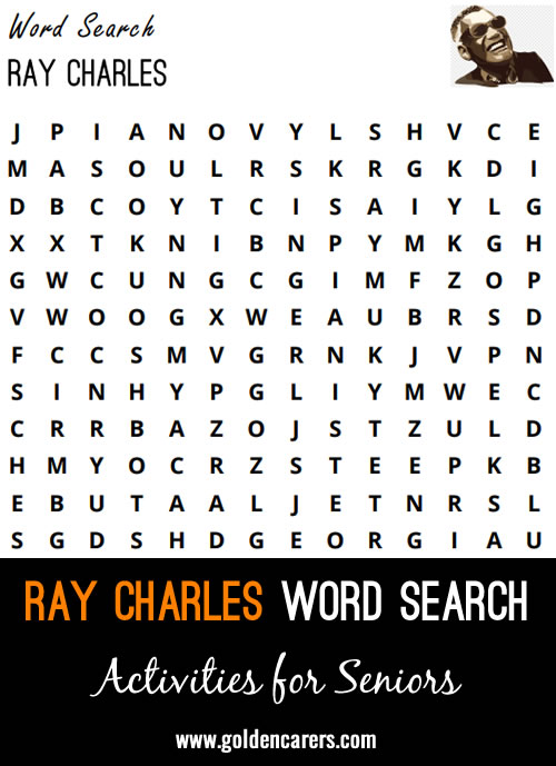 Here is a Ray Charles Word Search to enjoy!