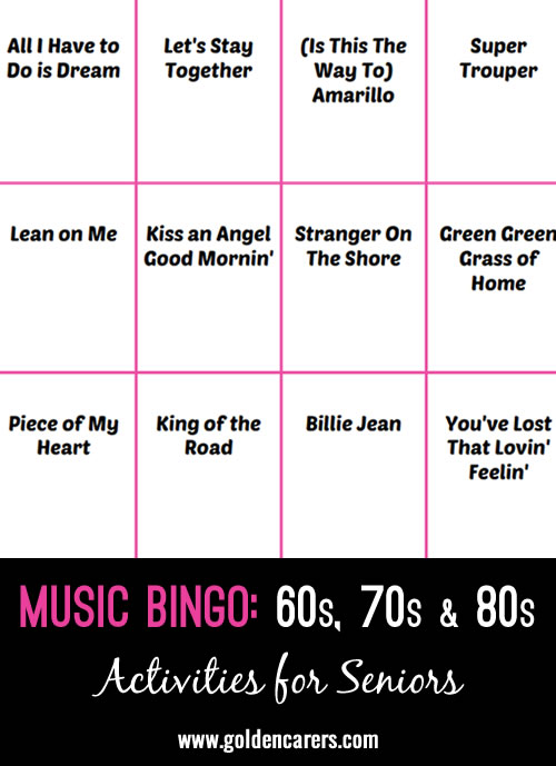 Hi, I've been running a weekly Music Bingo session every week for the past 18 months  and it goes down pretty well!