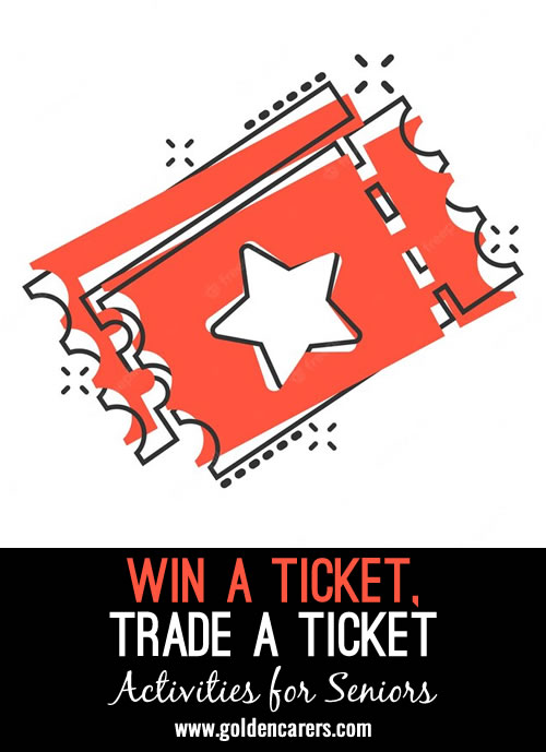 Throughout the week residents can earn 'tickets' by winning activities and doing daily puzzles. Each Monday, they can trade those tickets for goods at our store. 