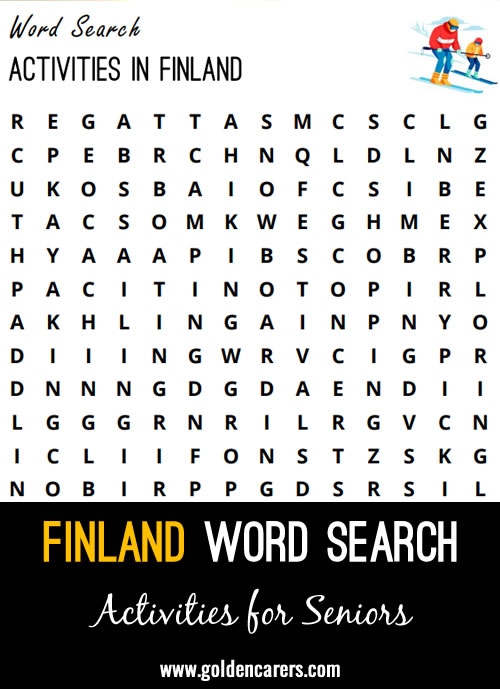 An Finland-themed word search to enjoy!