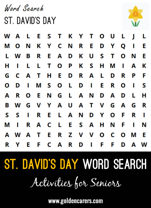 A word search for St. David's Day!