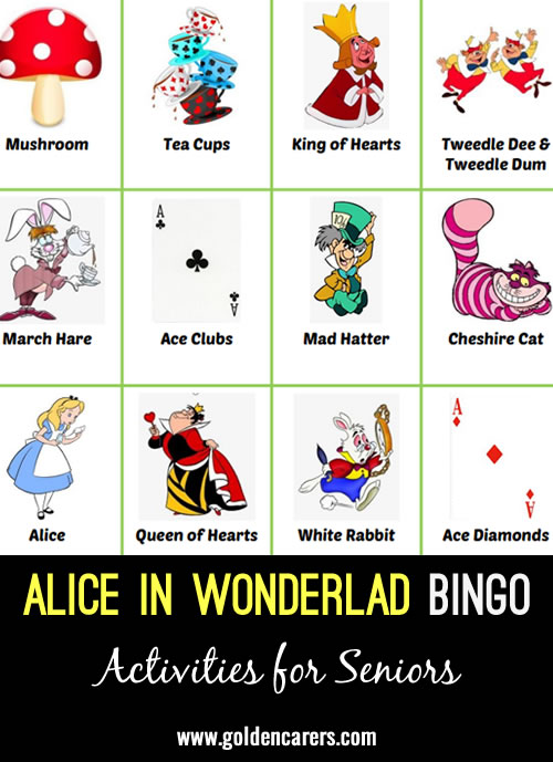 Here is an Alice in Wonderland-themed bingo to enjoy!