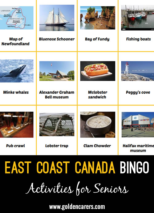 Let’s go down east with this bingo! It will bring back memories 