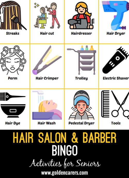 Here is a hair salon and barber-themed bingo to enjoy!