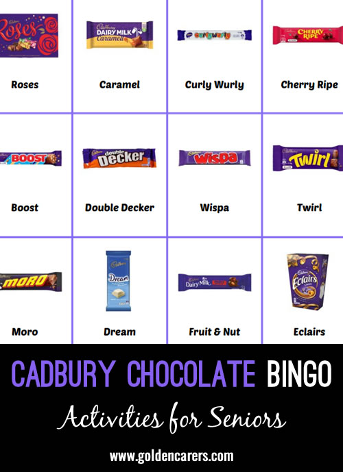 Here is a Cadbury chocolate bingo game to enjoy!
