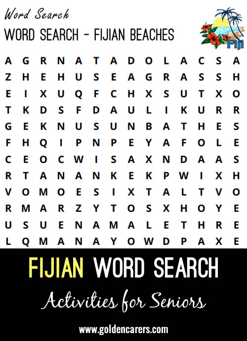 A Fijian-themed word search to enjoy!