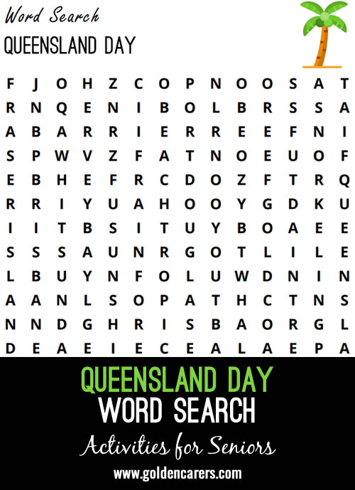 Here is a Queensland Day-themed word search to enjoy!