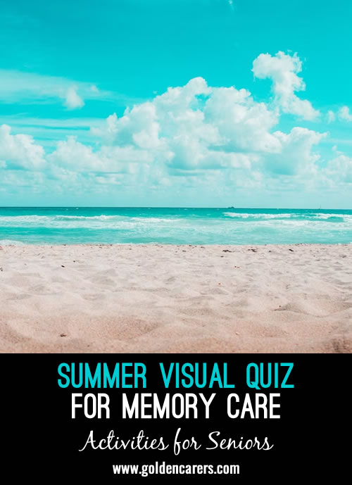 This activity helps residents living with dementia retain vocabulary and provides an opportunity to reminisce about summer experiences.