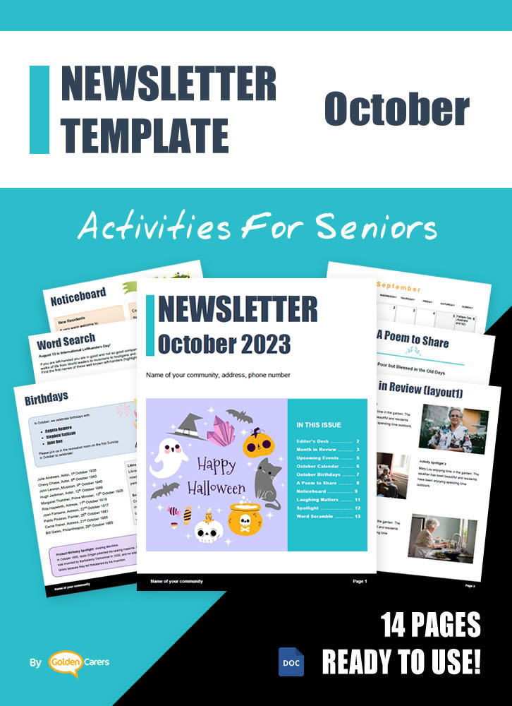 Here is a customizable newsletter template for October 2023 in WORD format. Two versions are provided: multi-page and 1-page. Enjoy!
