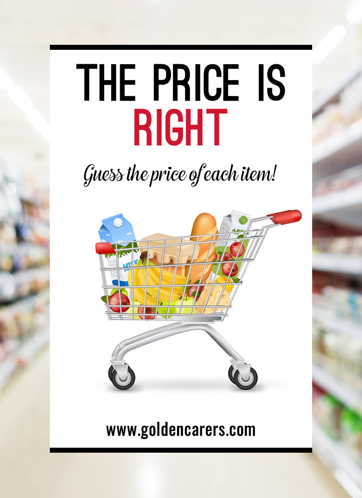 This is such a fun game! Residents will love reminiscing about the price of groceries in a social setting.