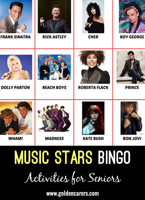 Spice up your regular BINGO by involving some famous musicians. 