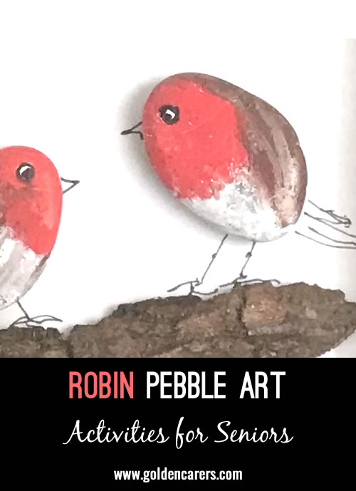 Your residents will feel like true artists after completing this 3D robin pebble art project. Of course, you can always choose to use the same method and have residents paint their own versions of their favorite birds. Have fun!