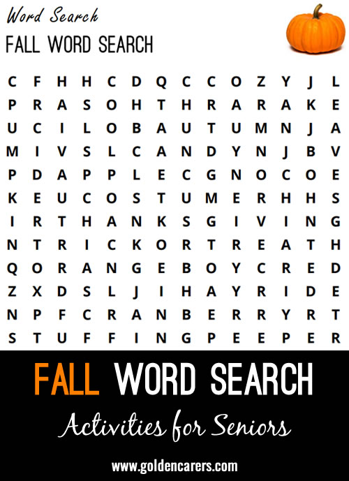 See how many words you can find that can remind you of the fall season.