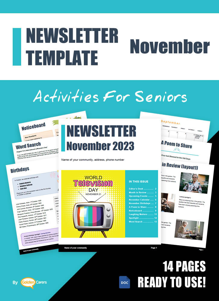 Here is a newsletter template for November 2023 in WORD format. So easy to edit and customize!