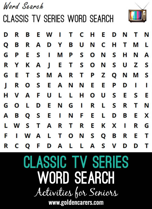 A class tv series themed word search to enjoy!