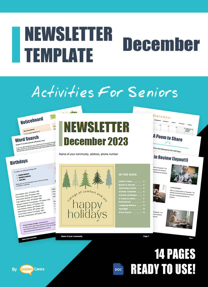 Here is a newsletter template for December 2023 in WORD format. So easy to edit and customize!