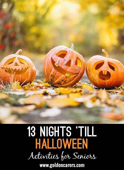 Over the past few years, I have done 13 nights till Halloween. Each day we do a different spooky-themed activity. 