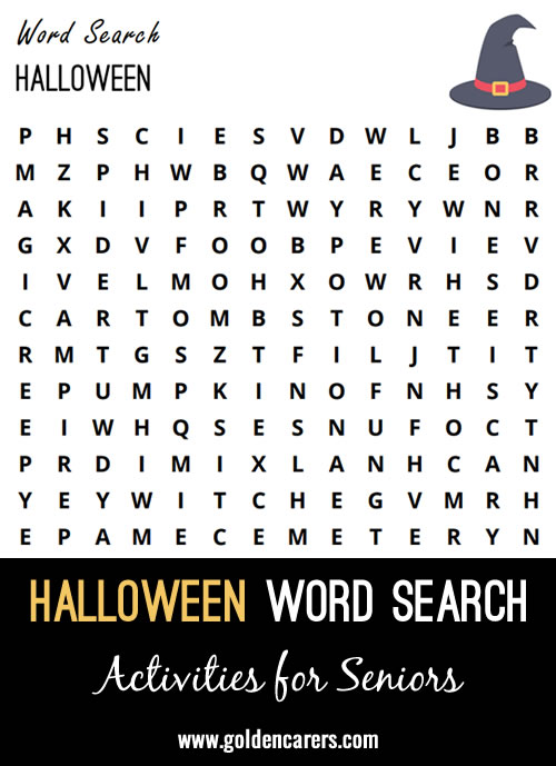 Here's a ghouls and ghosts themed Find-A-Word to enjoy on Halloween.