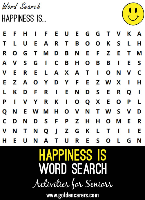 Here is an uplifting word search to enjoy!