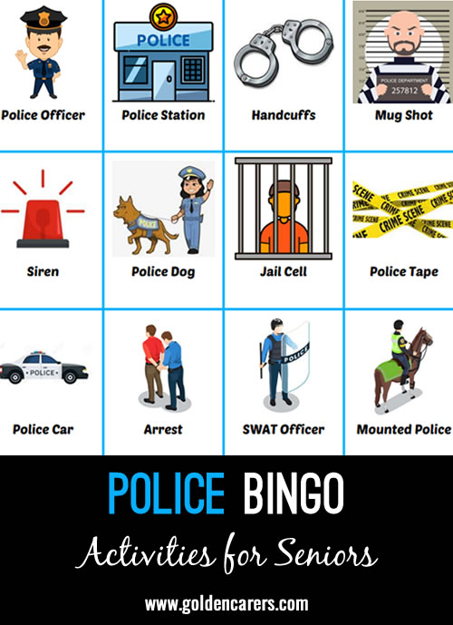 Here is a police-themed bingo game to enjoy!