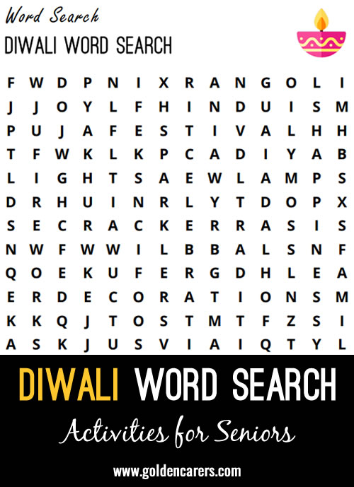 A Diwali-themed word search to enjoy!