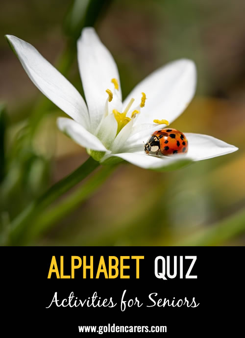 Another quiz in our alphabet quiz series!