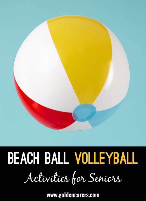 This is such a fun game! All you need are two teams, some lightweight netting secured between two chairs, and a blow-up beach ball to punch back and forth.