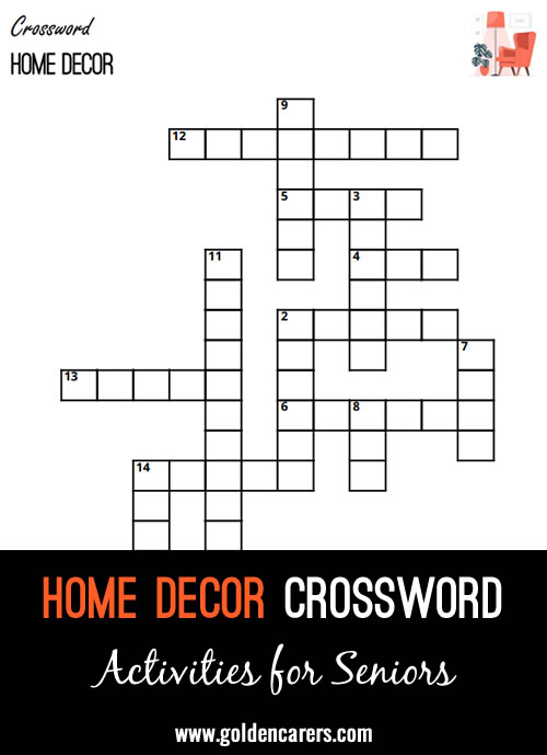 Here is a home decor-themed crossword puzzle to enjoy!