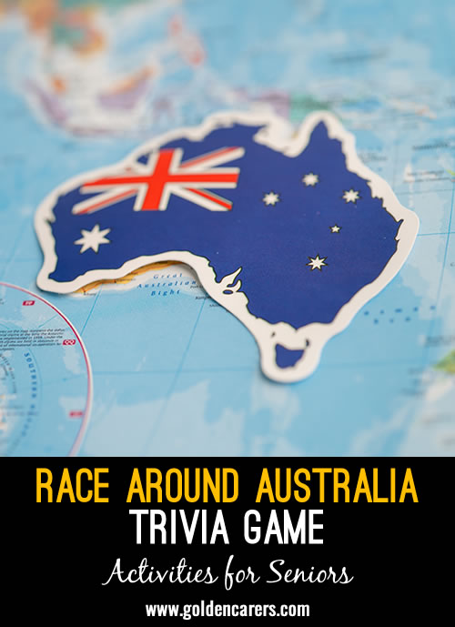 The object of the game is for each team to roll one dice and starting in Tasmania, work their way around Australia answering the quiz cards as they go.