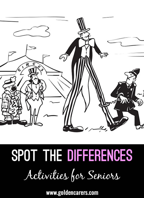 Circus: Another fun spot-the-differences activity for seniors!