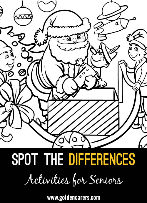 Spot the Differences is a brain game for children and adults alike. It involves identification of objects, spatial analysis as well as short-term memory.
