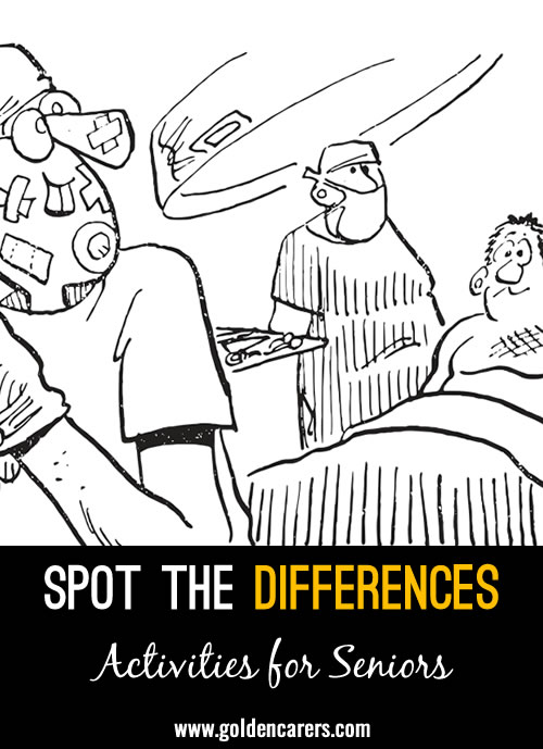 Surgeon in the operating room: another fun activity for seniors in our spot the differences series!