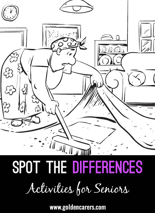 Lady Sweeping: Another fun spot-the-difference activity for seniors!