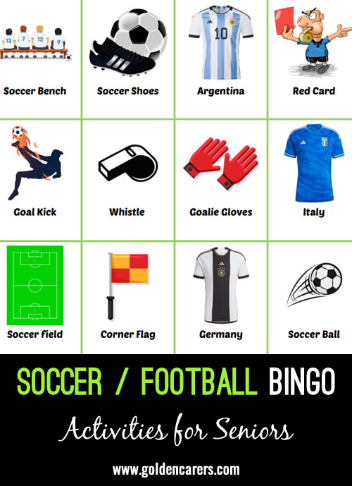 A soccer / football-themed bingo game to enjoy!