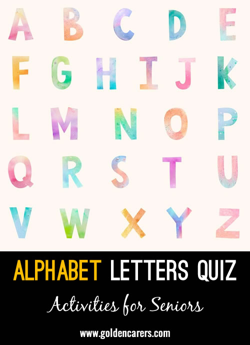 A quick alphabet quiz. Guess the letters that come before or after a given letter!