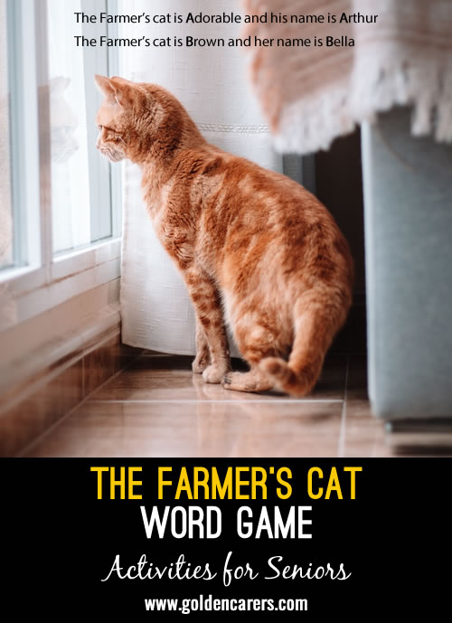 The object of the game is to describe the cat and give it a name by going through the alphabet