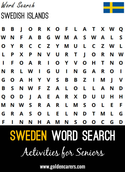 A Swedish-themed word search to enjoy!