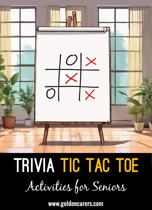 This is a fun and engaging group trivia game, combining the classic fun of Tic Tac Toe, also known as noughts and crosses or Xs and Os. 