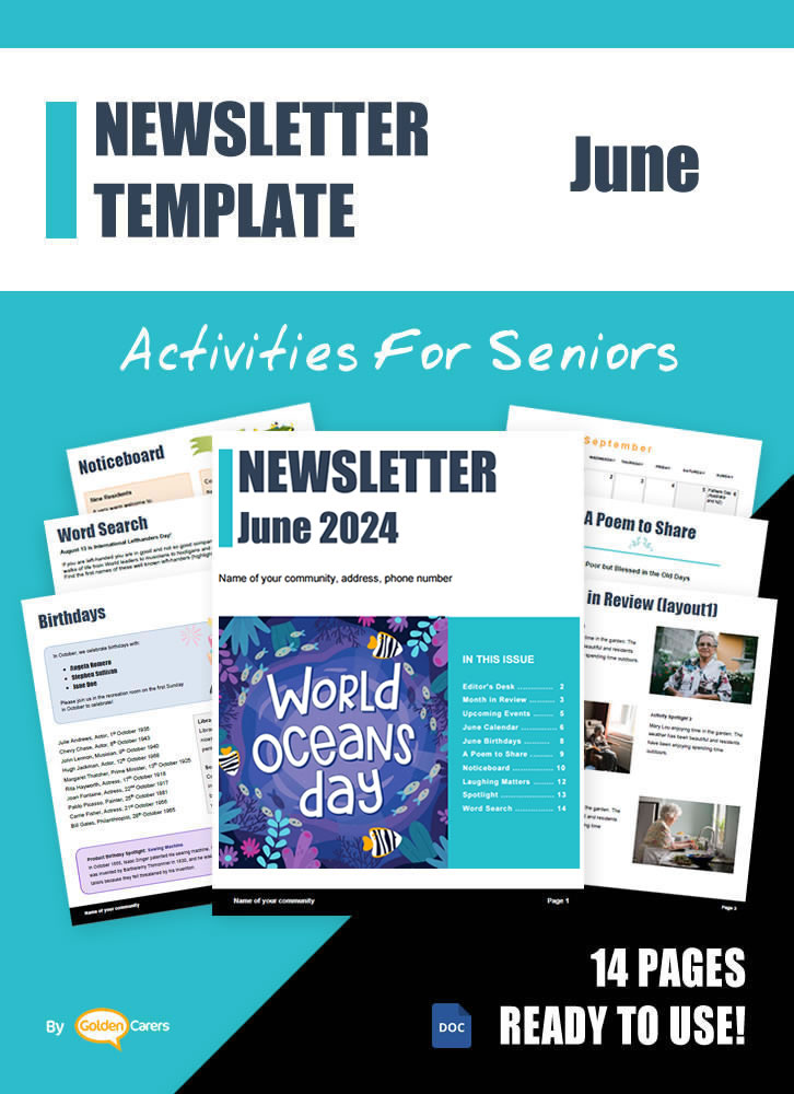 Here is a newsletter template for June 2024 in WORD format. So easy to edit and customize!