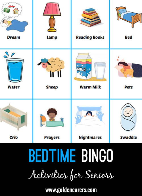 Here is a bedtime-themed bingo game to enjoy!