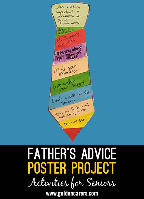 This activity encourages reminiscing. It is perfect for Father's Day celebrations!