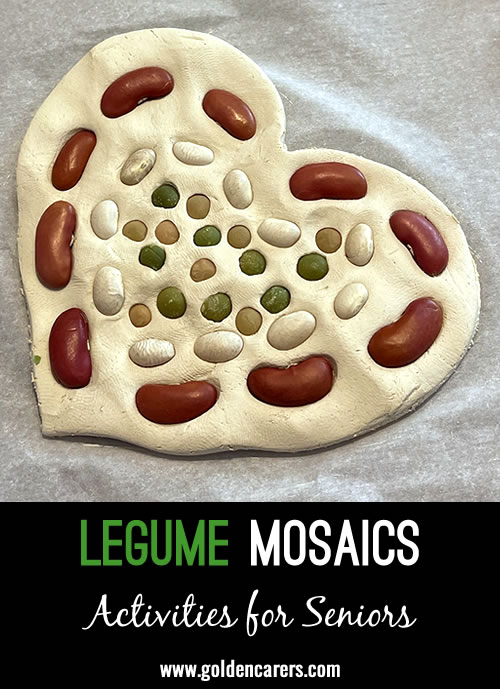 Introduce residents to the delightful world of Legume Mosaics, a creative and engaging workshop where they can express themselves artistically using beans, lentils, and other natural materials.