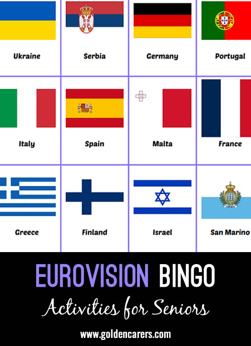 Here is a countries of the Eurovision-themed bingo game to enjoy!