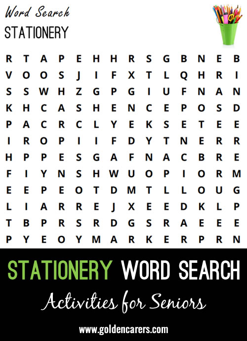 Here is a fun stationery-themed word search to enjoy!