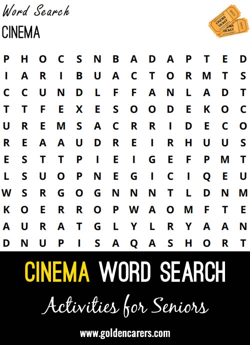 Here is a word search to celebrate the Oscars!