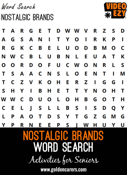 Here is a word search featuring well known brands in Australia.