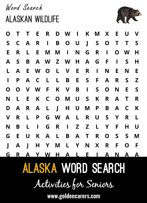 An Alaskan-themed word search to enjoy!