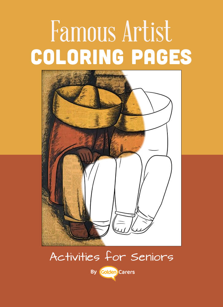 Alfredo Ramos Martinez - Siesta coloring template and short biography